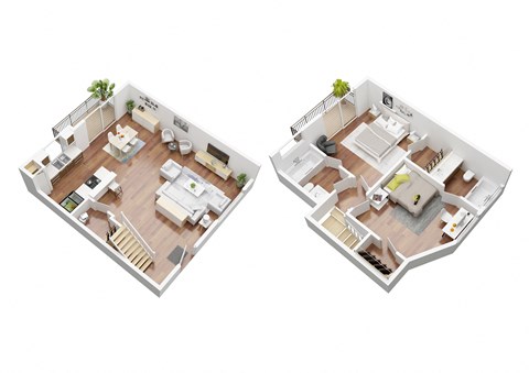 Floor plan for 2 beds, 2 baths, 825 sqft